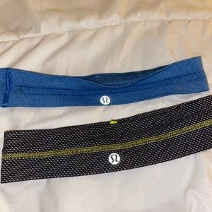 lululemon headbands blue and grey/green